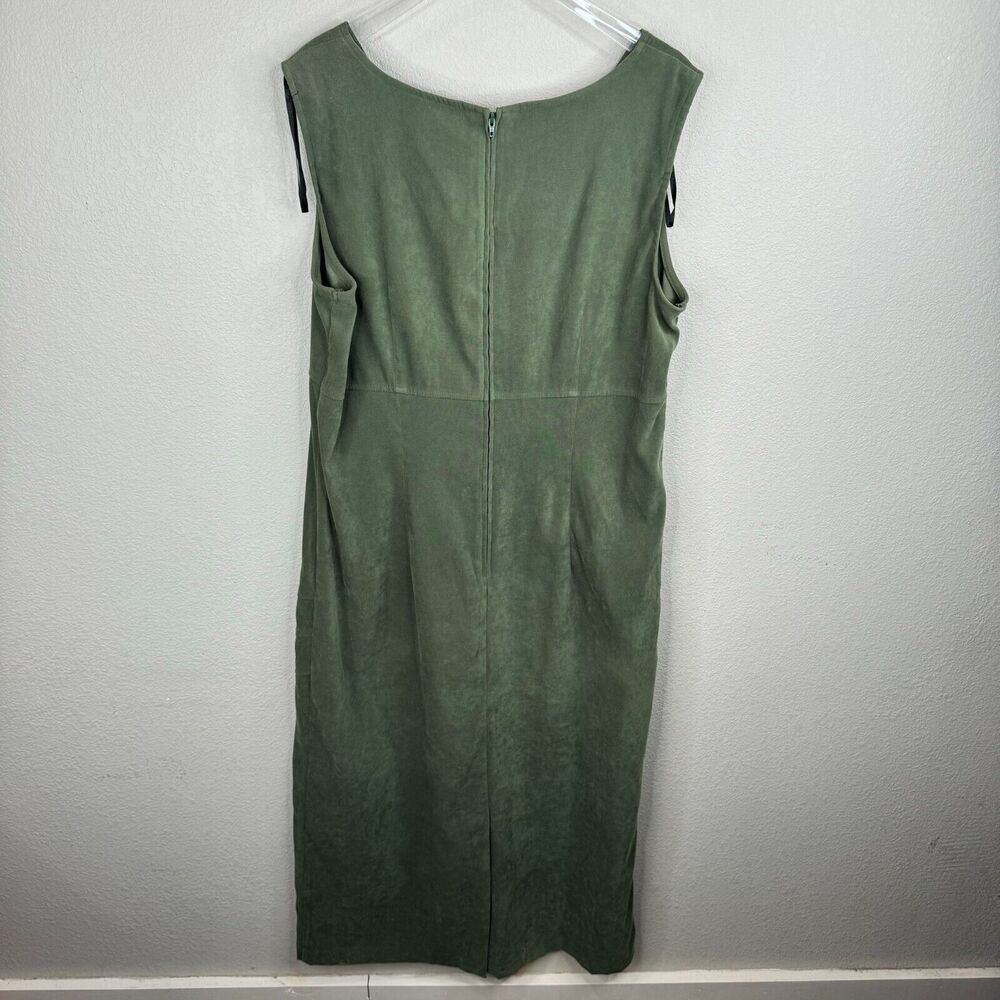 Sag Harbor‎ Women's Jacket & Dress 2 Piece Suit Set Solid Olive Green - Picture 6 of 15